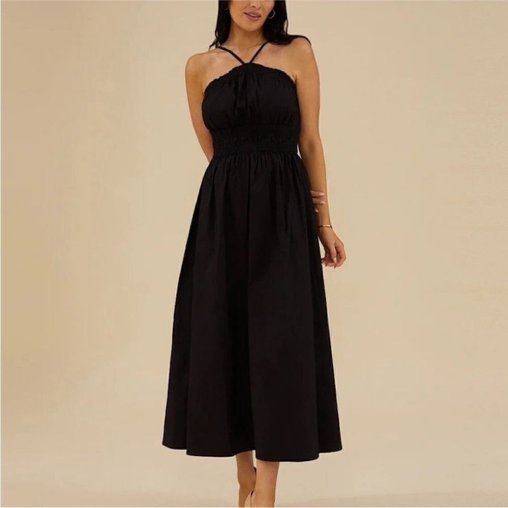 Rachel Parcell NWT Halter Midi Dress Black Size XL - Picture 2 of 4